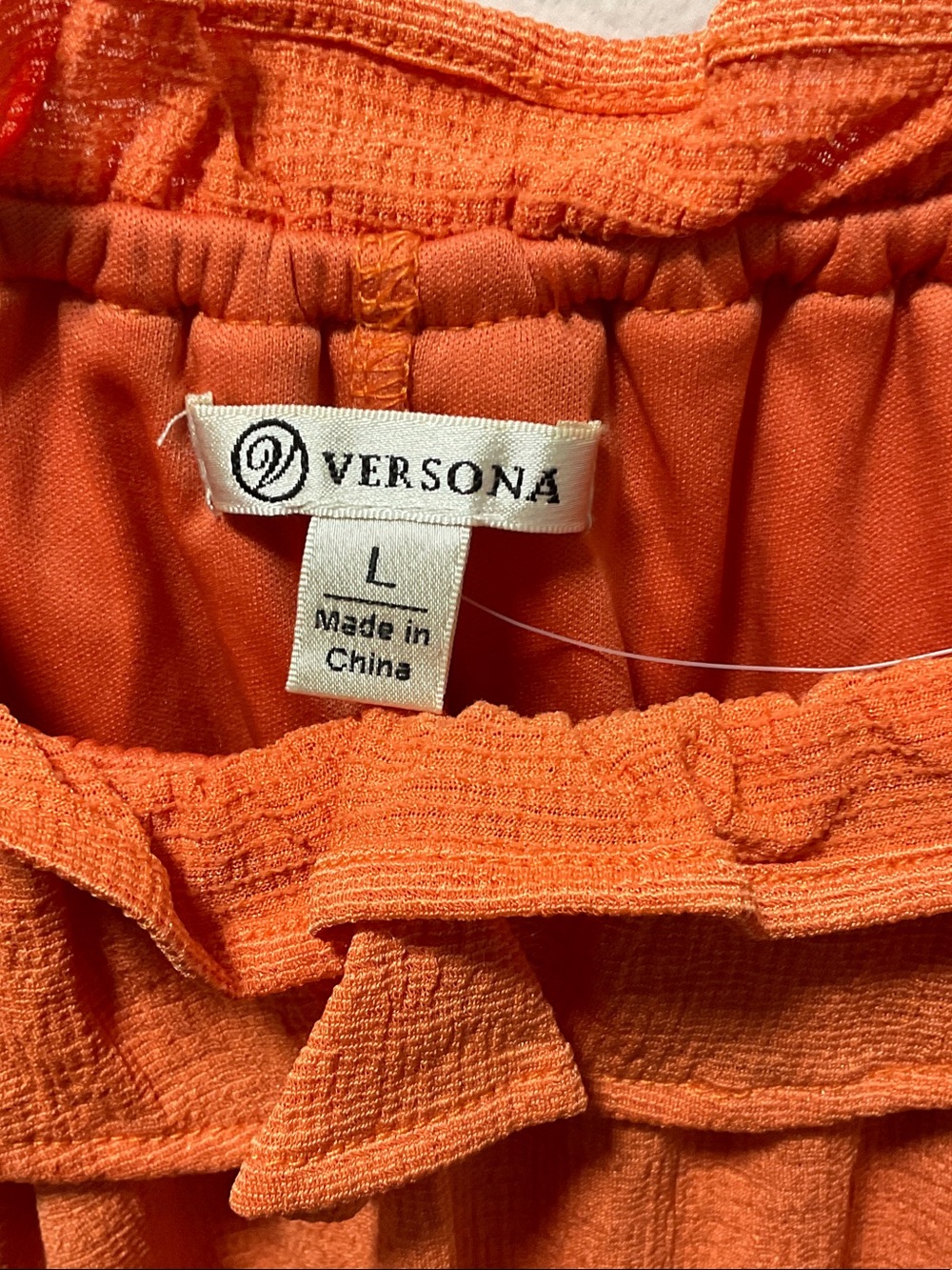 Orange Ruffled Off-Shoulder Top - Picture 2 of 3